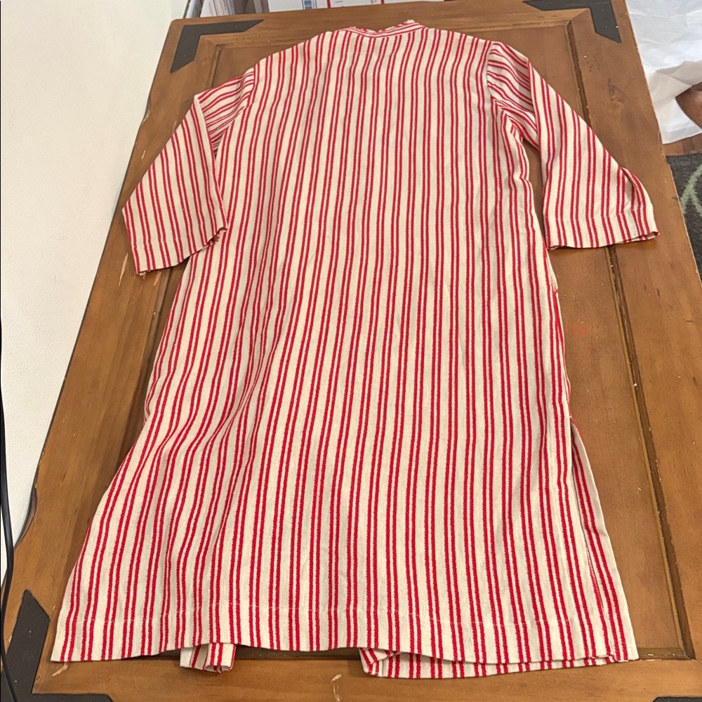 Raquel Allegra Red and Cream Duster Dress Size 2 - Picture 9 of 15